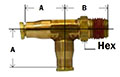 Push In Swivel male Run Tee Diagram